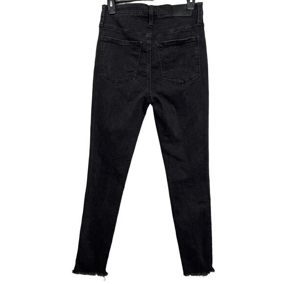 Madewell 10" High-Rise Skinny Jeans in Berkeley Black Women's 27 Tall Button Fly - Picture 4 of 9
